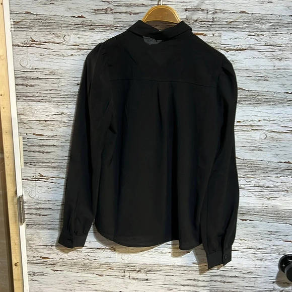 🇺🇸Have black  sheer-ish button up blouse size small - Picture 1 of 9